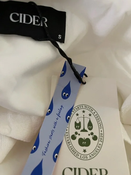 CIDER White Tie Front Top Sleeveless Minimal Clean Girl Size S NWT - Picture 4 of 8